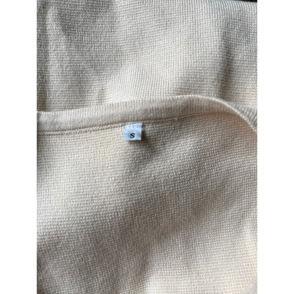Women's Cream Long Open  Cardigan‎ 2 large front pockets size small